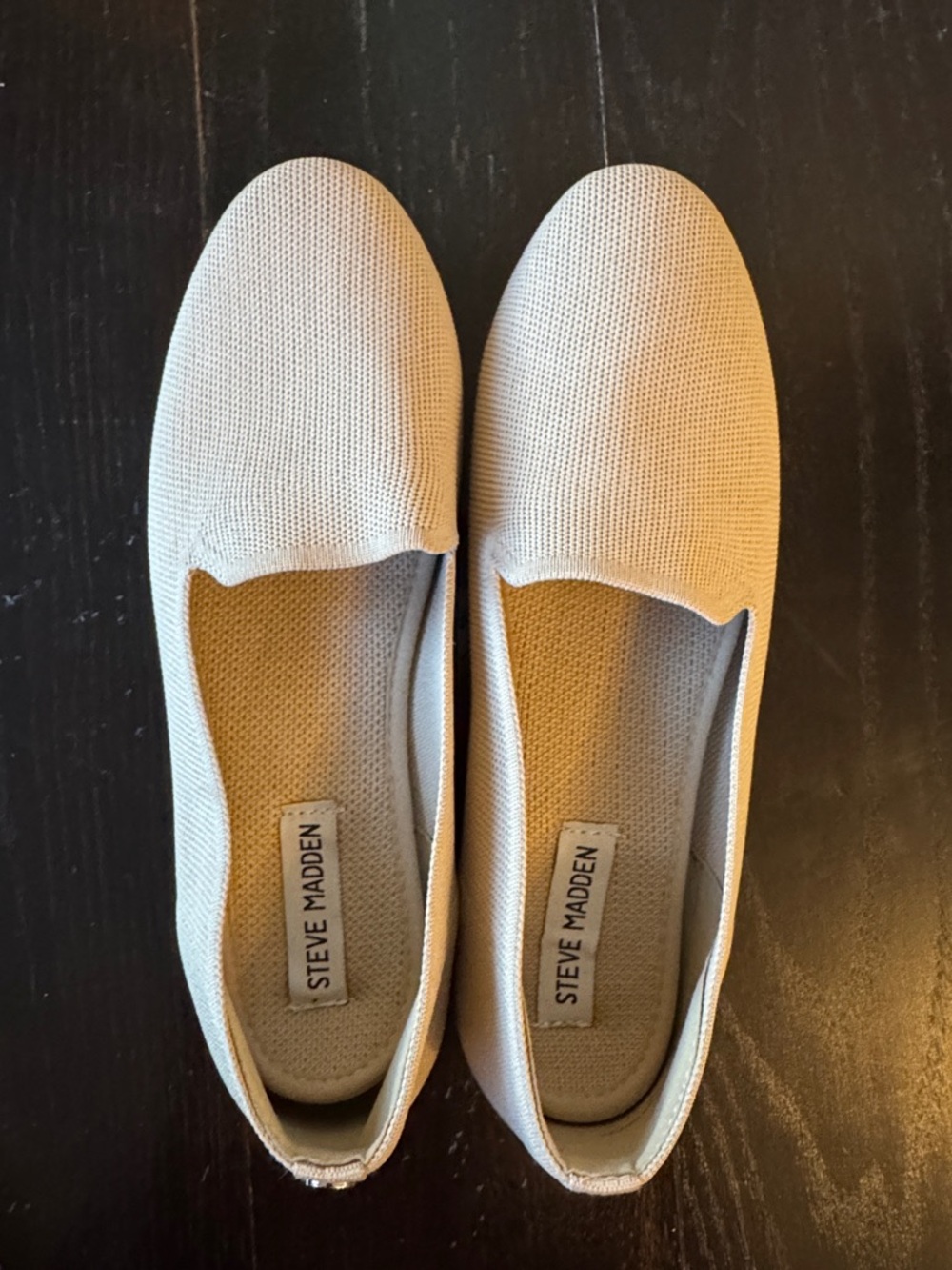Steve Madden Neutral Knit Slip-On Flats- 8.5